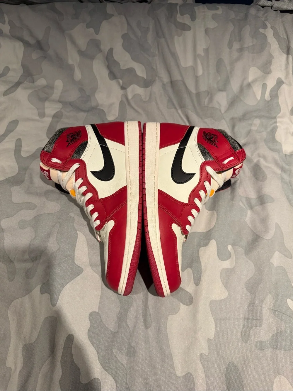 Jordan Air Retro High Top Sneakers in Red, White & Black